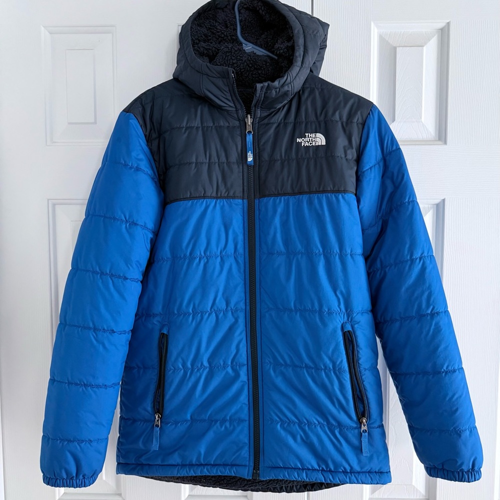 Boys XL Northface Mount Chimbo water repellent reversible hooded jacket